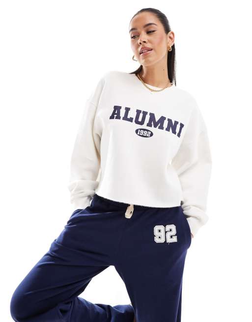 Daisy Street - Felpa oversize bianca con stampa 
