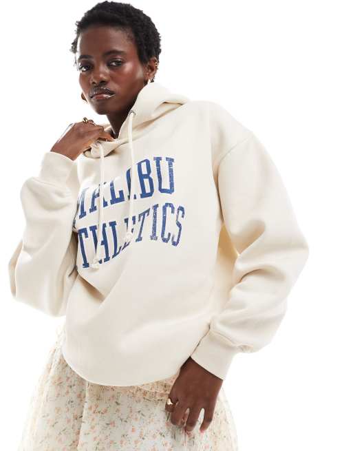Daisy Street Felpa oversize con cappuccio e stampa vintage stile college ASOS
