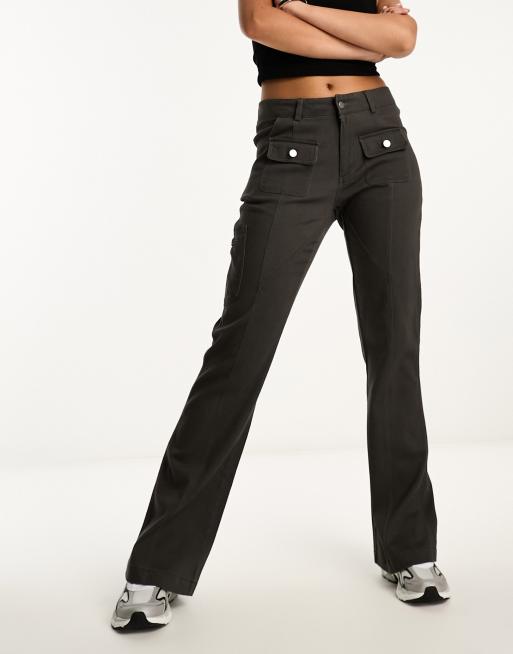 Daisy Street fit and flare cargo pants in charcoal