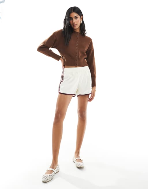 Daisy Street fitted waist cardigan in brown