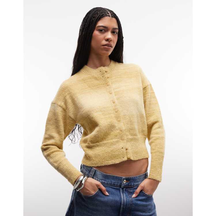 Daisy Street fitted waist cardigan in muted yellow | ASOS