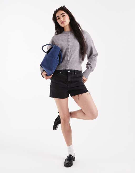 Daisy Street fitted waist cardigan in school gray, 4 of 4