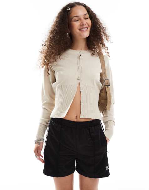Daisy Street fitted waist detail cardigan in light stone - view 1