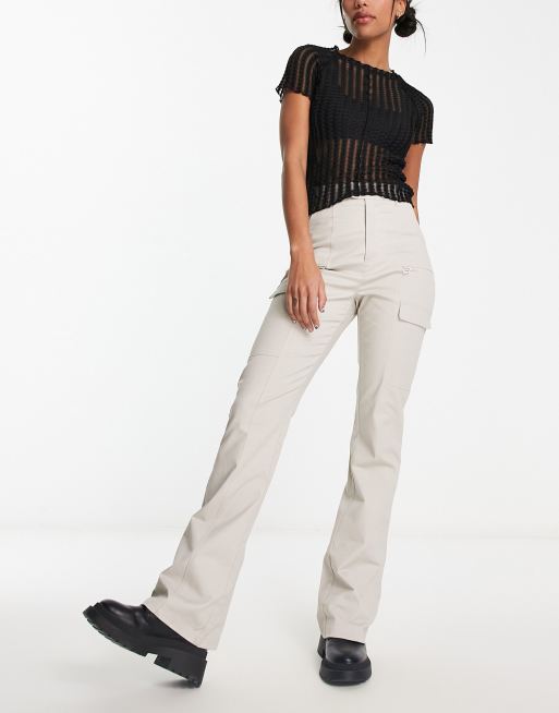 Daisy Street flare cargo pants in stone