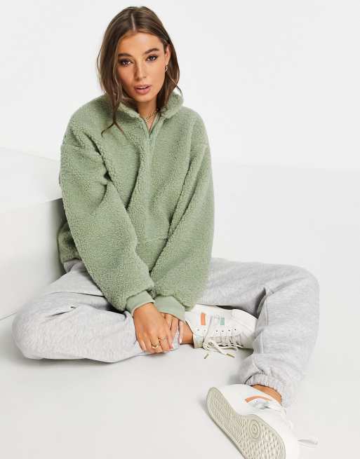 Daisy Street – Fleece-Oberteil in Pistaziengrün, Kombiteil