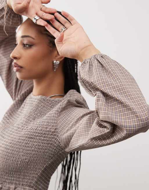 Daisy Street – Flerfärgad, rutig smockklänning i maxilängd, 4 av 4
