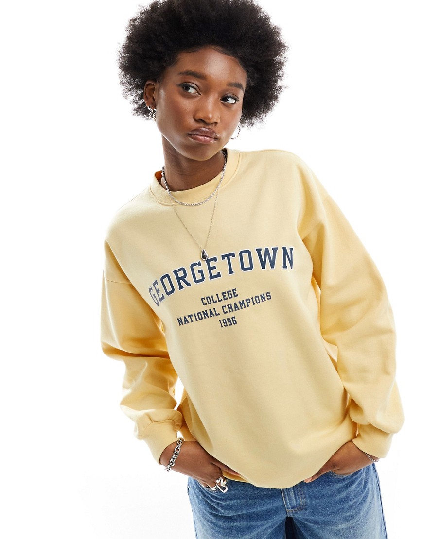 Daisy Street Georgetown sweatshirt in washed yellow