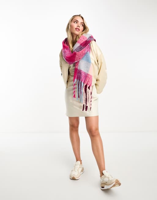 Daisy Street - Geruite sjaal in roze en blauw, 2 van 4