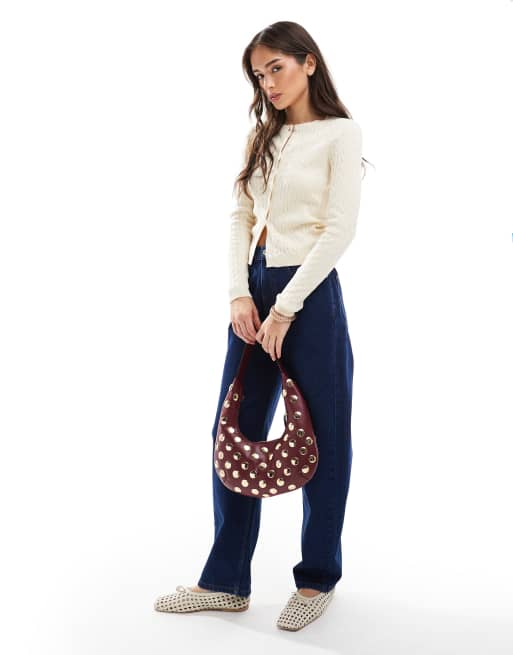 Daisy Street - Getailleerd kabelgebreid vest in crème, 4 van 4