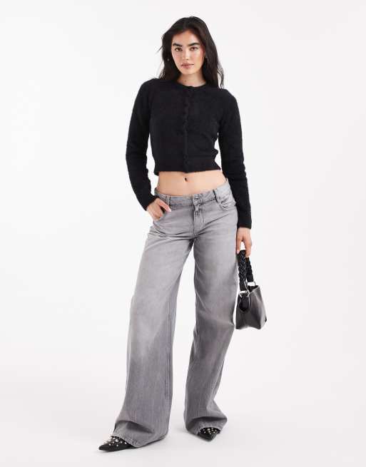 Daisy Street - Gilet court en maille duveteuse - Noir, 2 de 4