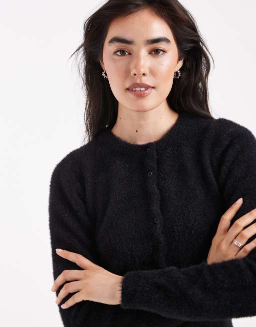 Daisy Street - Gilet court en maille duveteuse - Noir, 4 de 4