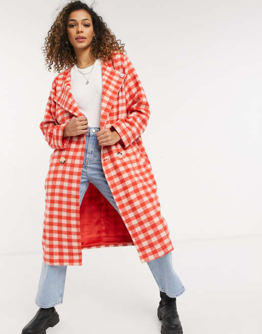 Daisy Street gingham check coat | ASOS