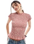 [Daisy Street] Daisy Street gingham shirred top in red 12 Red Gingham