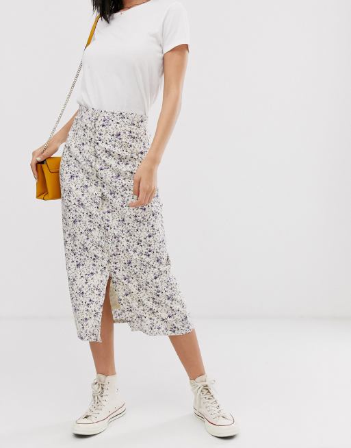 Daisy Street - Gonna midi a fiorellini vintage con bottoni, 4 di 4