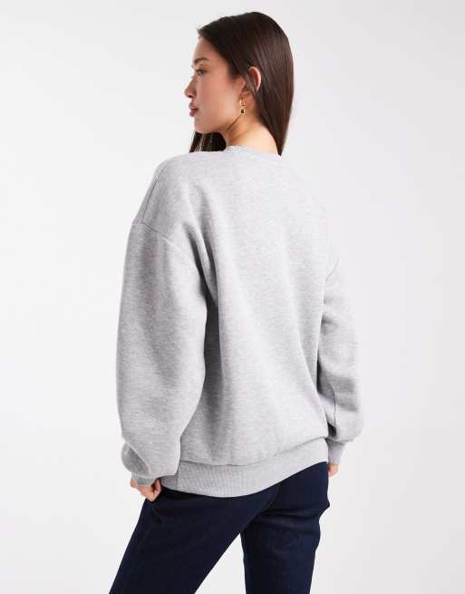Daisy Street – Gråmelerad sweatshirt med långa ärmar och LA-tryck, 4 av 4