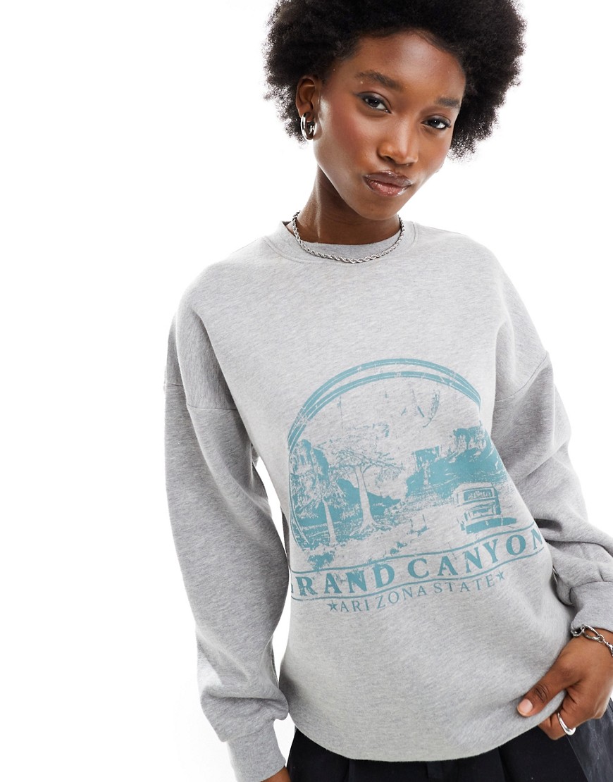 Daisy Street Grand Canyon sweatshirt in grey marl