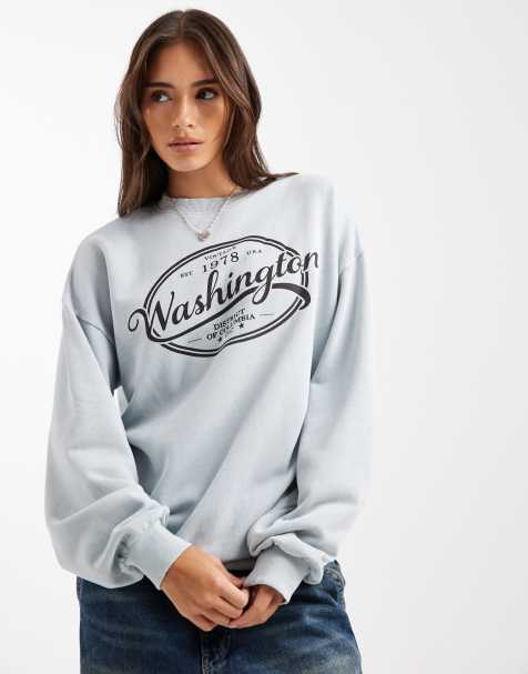 Daisy Street graphic sweatshirt in blue