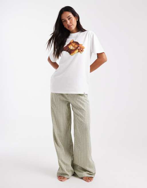 Daisy Street - Grønne pull-on-pyjamasbukser med tern, 2 af 4