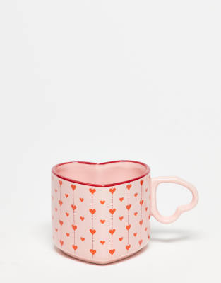 Daisy Street Daisy Street heart shape mug in pink