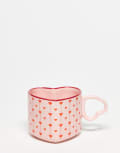 [Daisy Street] Daisy Street heart shape mug in pink One Size PINK