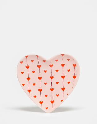 Daisy Street heart trinket dish in pink