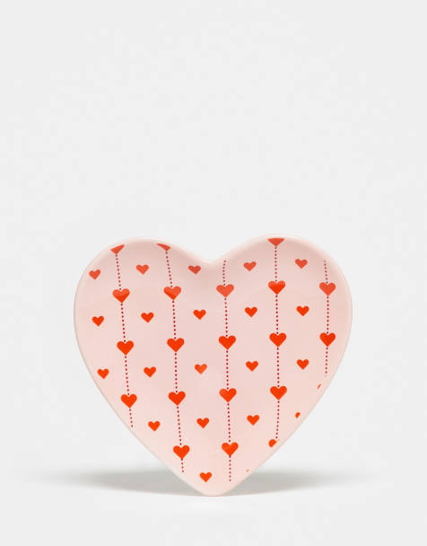 Daisy Street heart trinket dish in pink - view 1