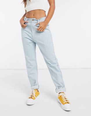 light wash high waisted mom jeans