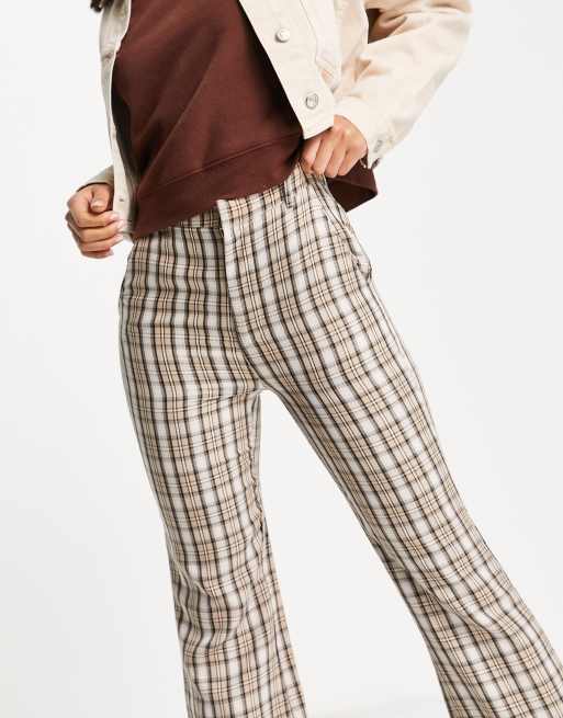 Daisy Street high waist tailored pants with front splits in vintage check, 4 of 4