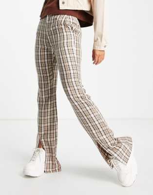 Daisy Street high waist tailored trousers with front splits in vintage ...