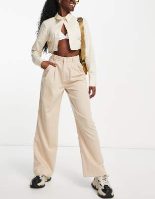 Daisy Street high waist tailored wide leg pants (part of a set) - ASOS Price Checker