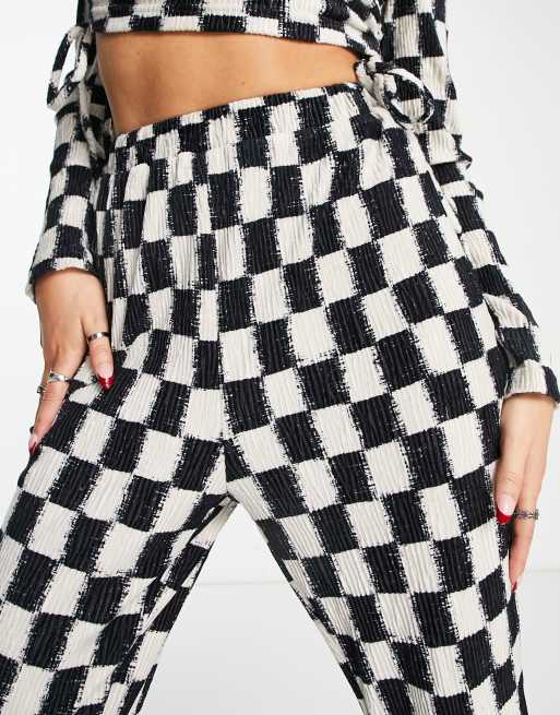 High waisted hot sale checkered pants