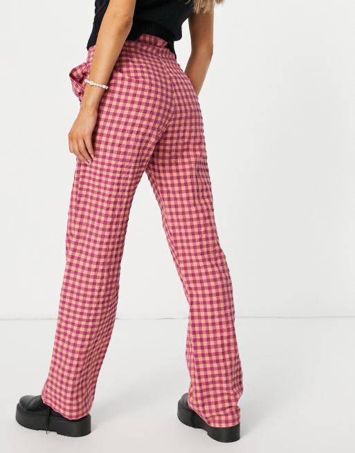 Daisy Street high waist wide leg trousers in vintage check, 2 of 4