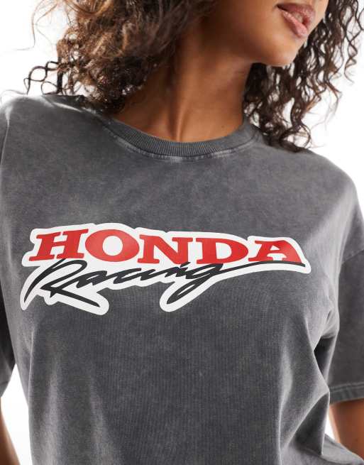 Daisy Street honda racing t-shirt in washed gray | ASOS