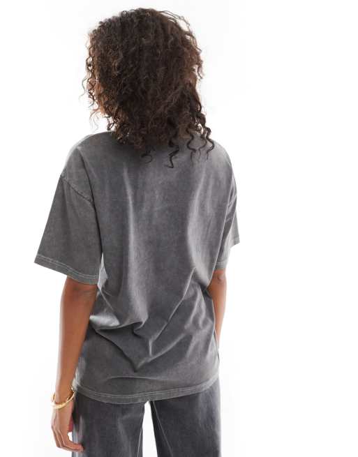 Daisy Street honda racing t-shirt in washed gray | ASOS