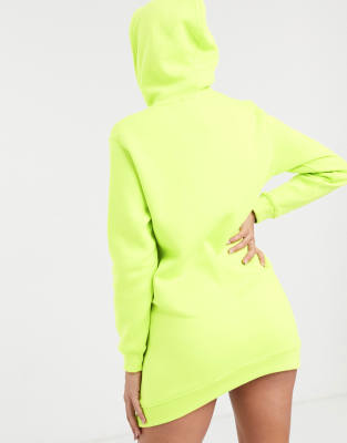 neon green hoodie dress