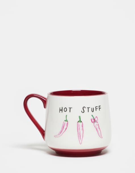 Daisy Street hot stuff mug in pink and red - view 1