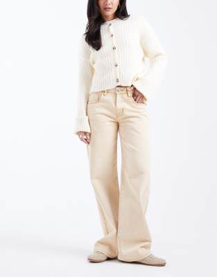 Street - Jean ample à taille basse - Beige délavé-Neutre W32 L30