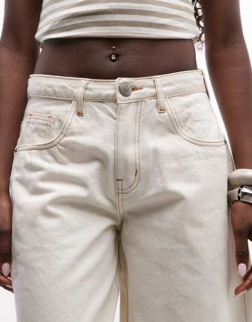 Daisy Street jean barrel taille basse en écru, 5 de 5