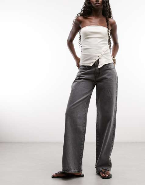 Daisy Street - Jean boyfriend à taille basse - Gris vintage - view 1