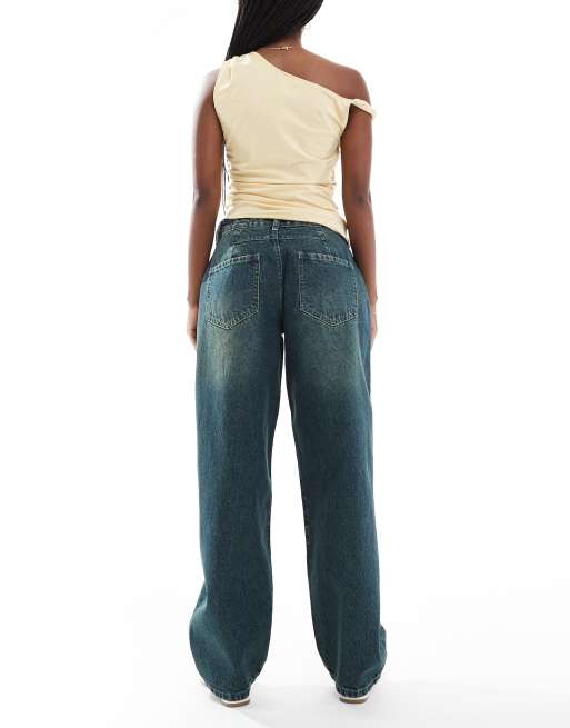 Daisy Street - Jeans a cilindro blu a vita bassa , 2 di 5