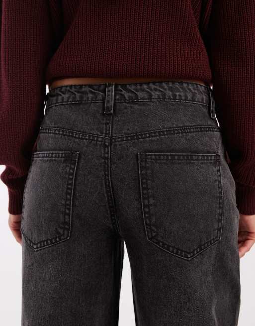 Daisy Street - Jeans met ruimvallende pasvorm van zwart denim , 5 van 5