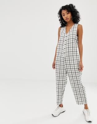 asos check jumpsuit