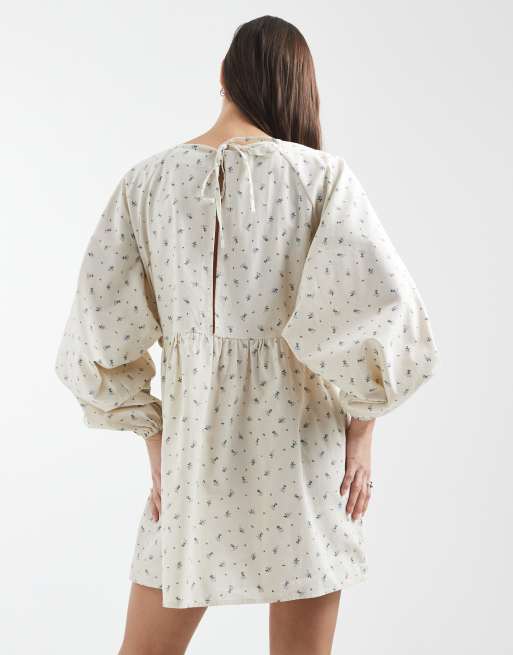 Daisy Street – Langärmliges Mini-Hängerkleid mit buntem Blumenmuster, 4 von 4