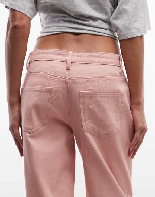 Daisy Street - Lavtaljede terrakottafarvede boyfriend-jeans, 4 af 5