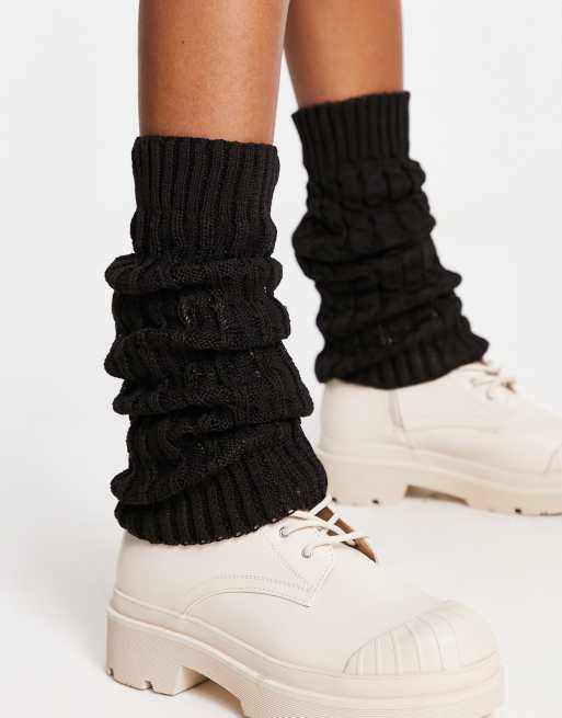 Daisy Street leg warmers in black ASOS