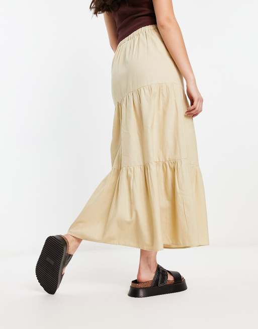 Linen tiered clearance skirt