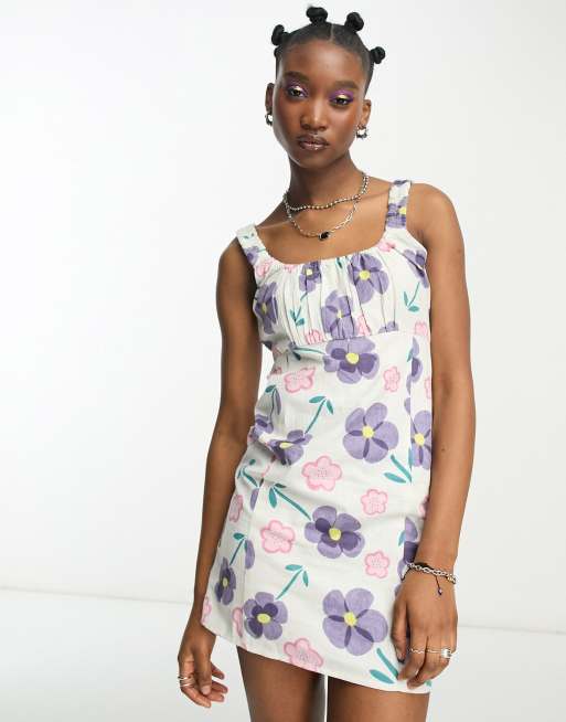 Purple dress hot sale with daisies