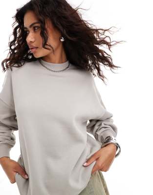 Daisy Street - Locker geschnittenes Sweatshirt in meliertem Grau