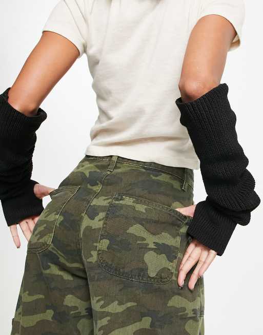 Daisy Street long fingerless gloves in black ASOS