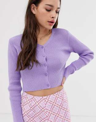 lilac button front cardigan